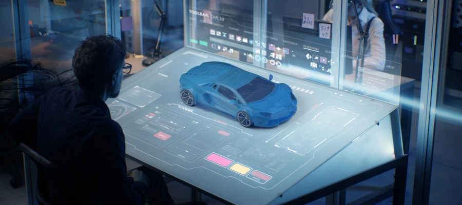 futuristic car shopping